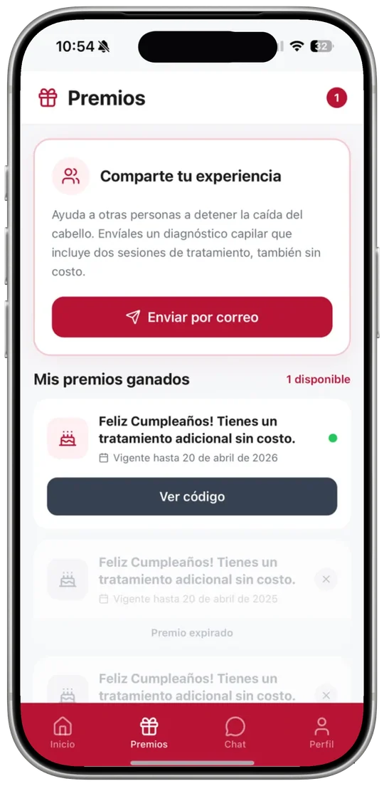 App Svenson en un iPhone: premios por recomendar
